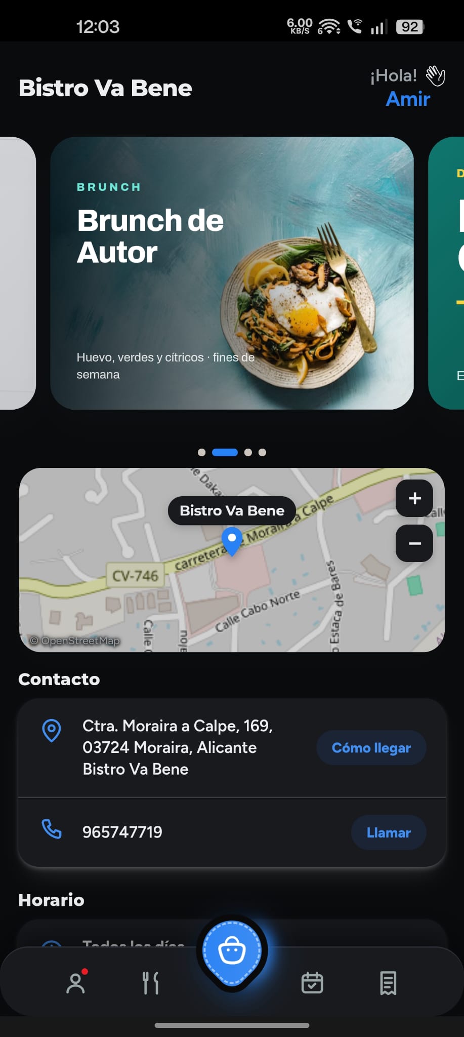 La app del cliente: carta, pedidos y reservas